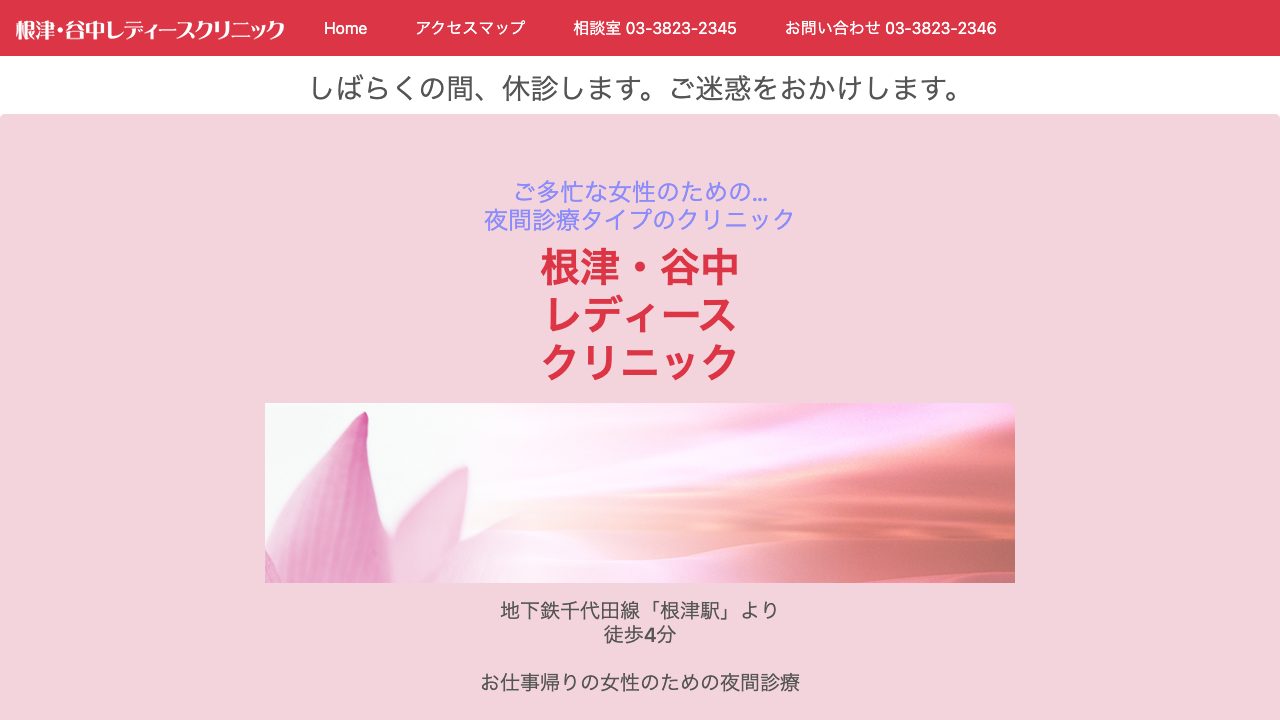 根津谷中レディースクリニックの公式サイト